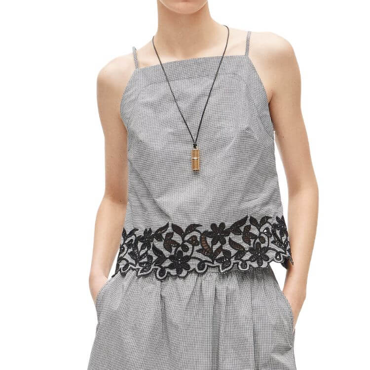 High Neck Gingham Top