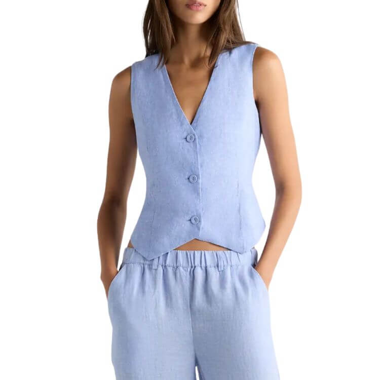 European Linen Vest