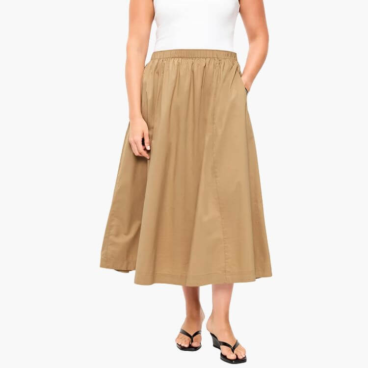 Poplin Midi Skirt