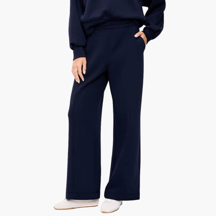 Fleece Wide-Leg Sweatpants