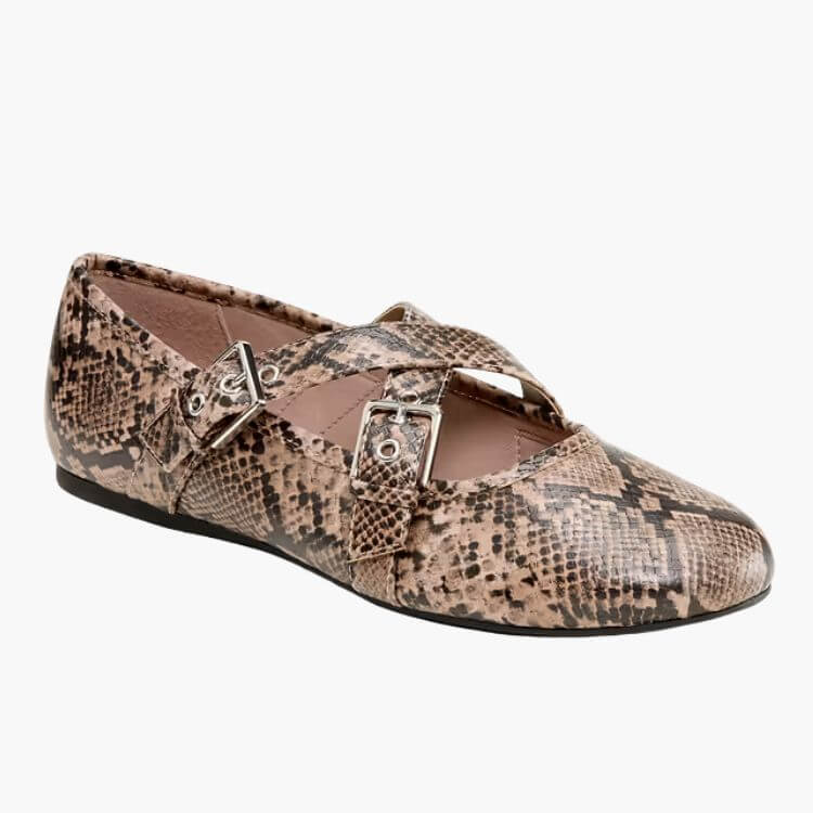 Buckle-Strap Ballet Flats