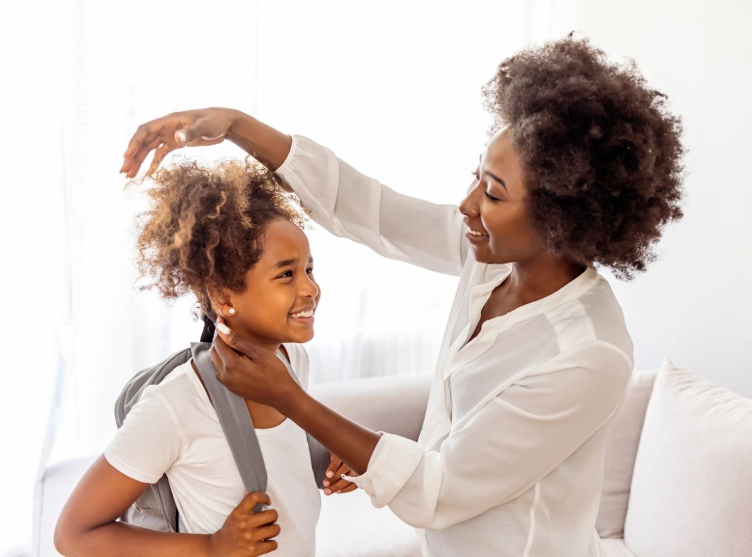 mom and daughter preparing for middle school