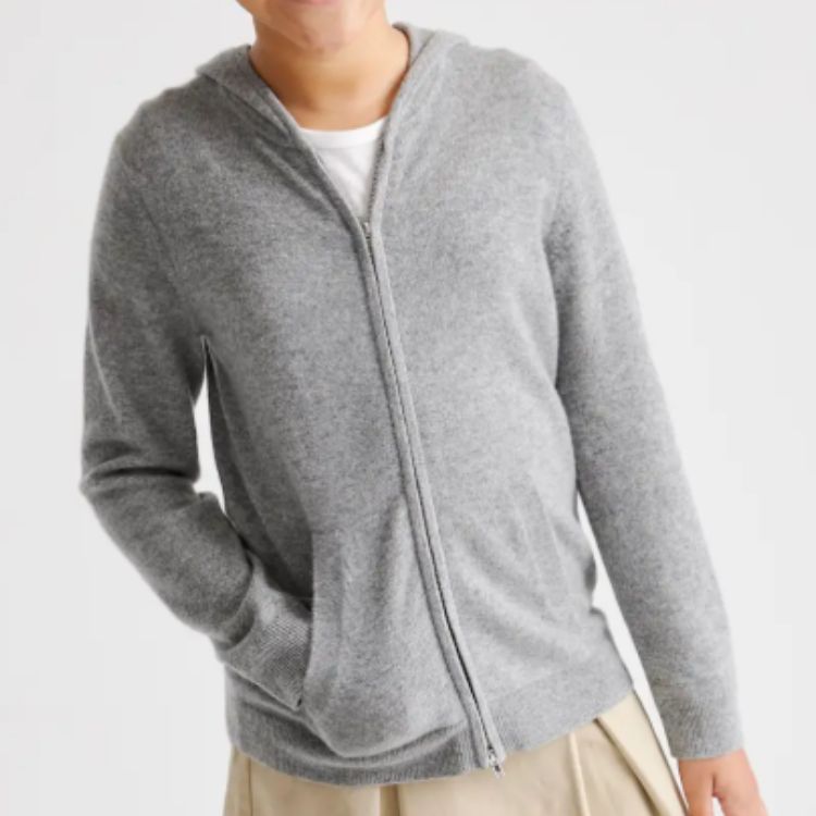 Washable Cashmere Full Zip Hoodie