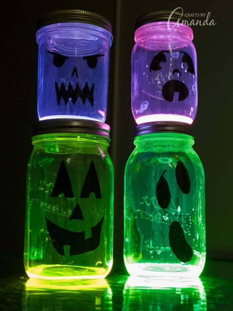 glow stick halloween jack-o-lanterns