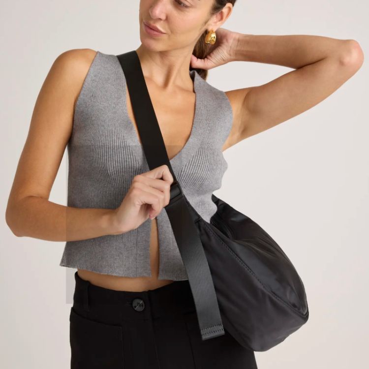 Revive Nylon Crescent Shoulder Bag