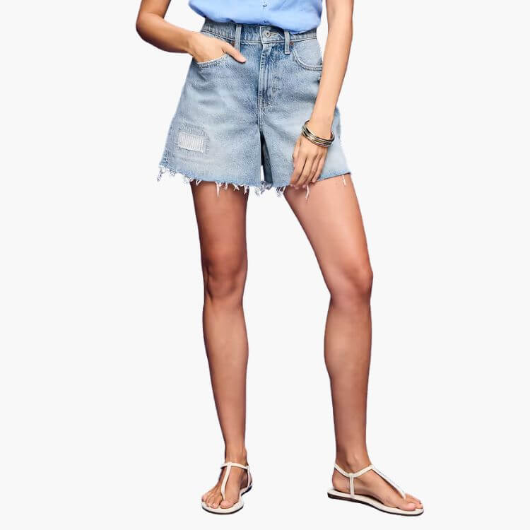 High-Waisted Baggy Jean Shorts