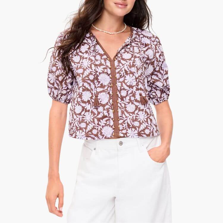 Short-Sleeve Beaded Top