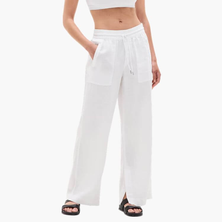 Linen High Rise Wide Leg Pant