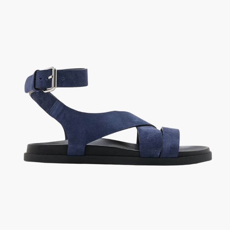 Italian Suede Ankle-Strap Sandal