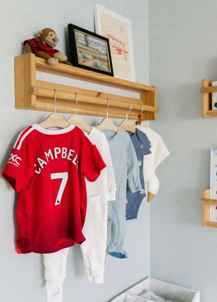 vintage nursery shelves