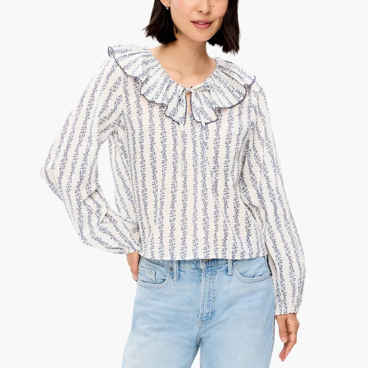 Ruffle Tie-Neck Top