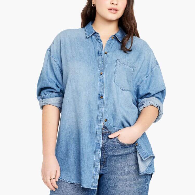 Oversized Boyfriend Button-Down Shirt