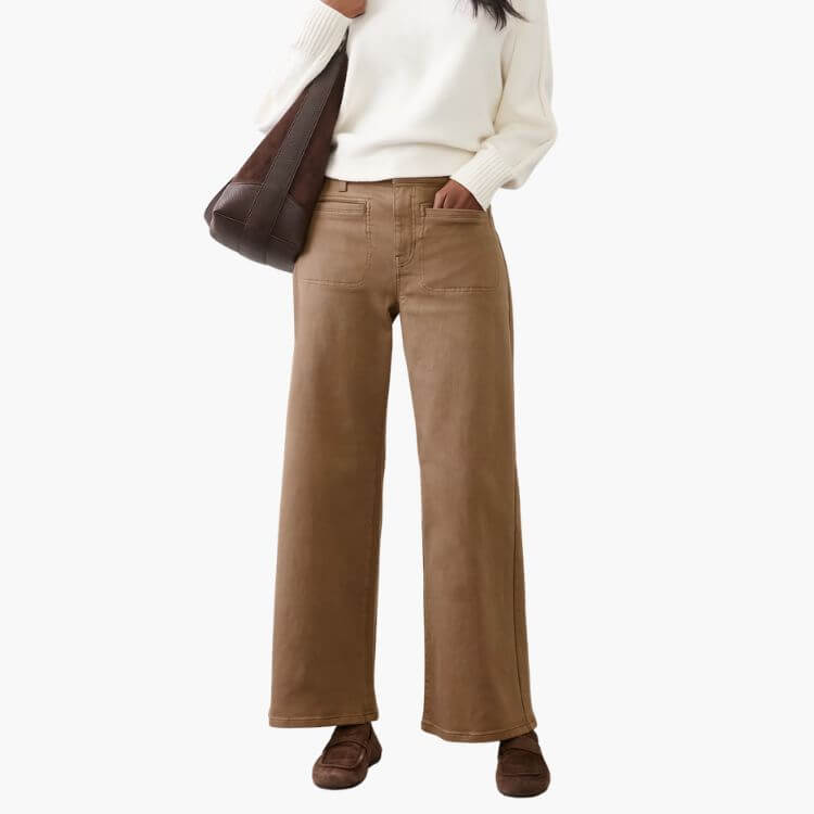 High Rise Wide Leg Pocket Jean