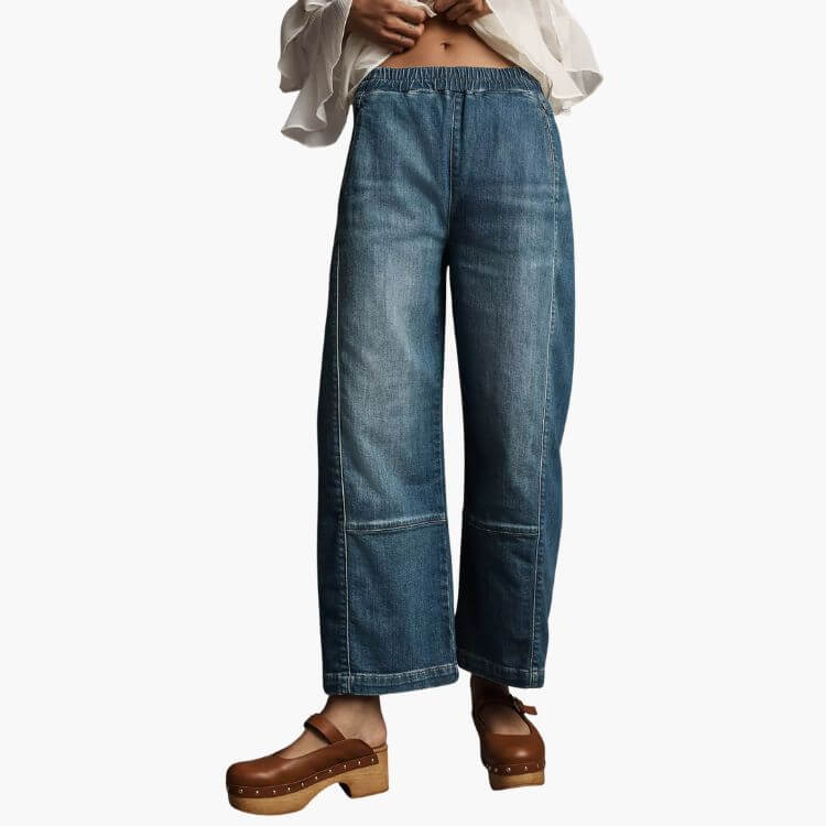 The Izzie Relaxed Pull-On Barrel Jeans