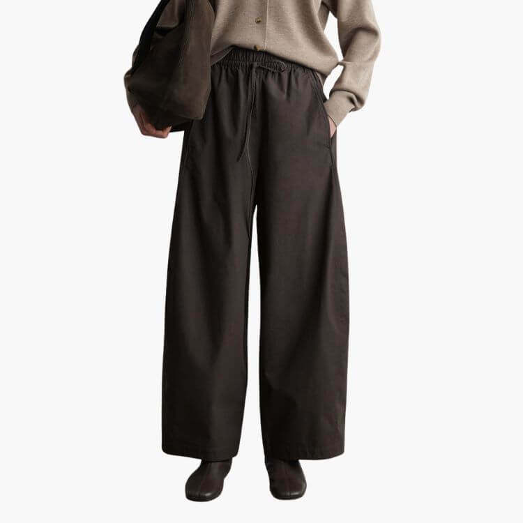 Elasticated Barrel-Leg Pants