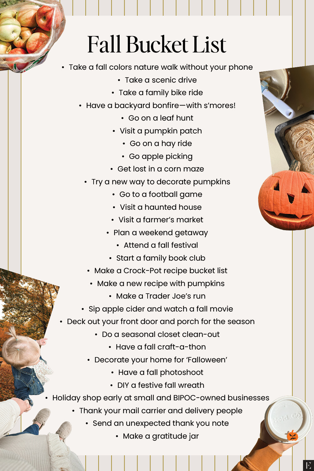 fall bucket list of family activities from the everymom