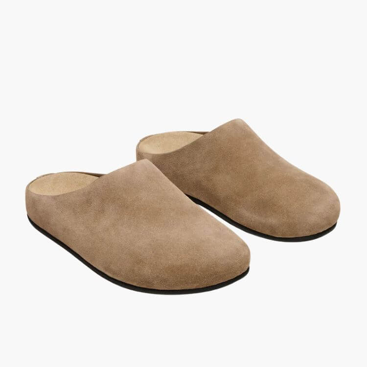 Fern Taupe Suede Clogs