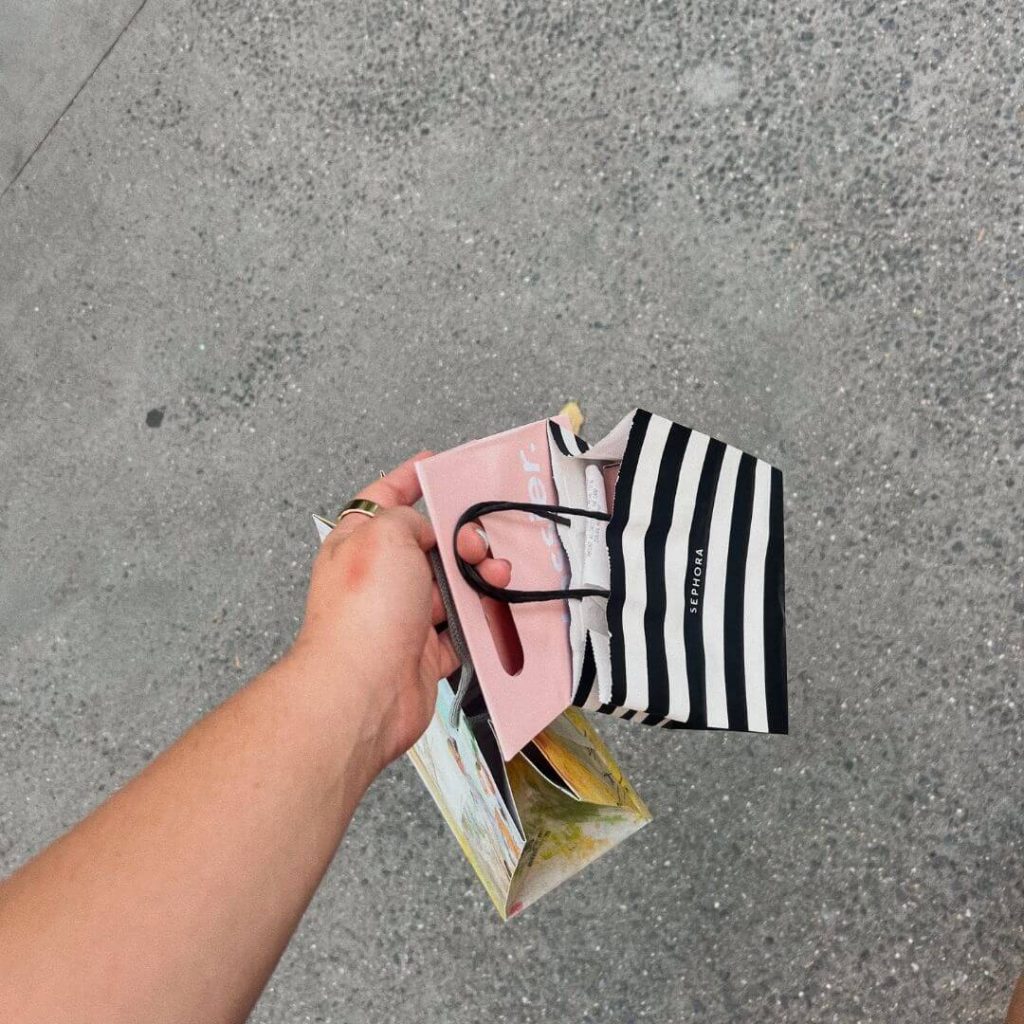 shopping at the mall