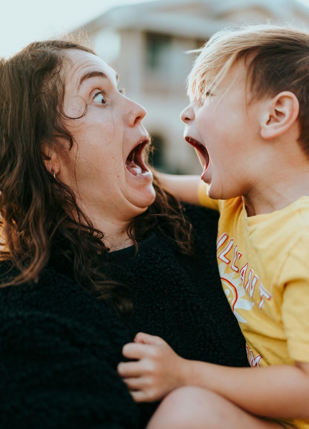 parenting without yelling mom and kid screaming