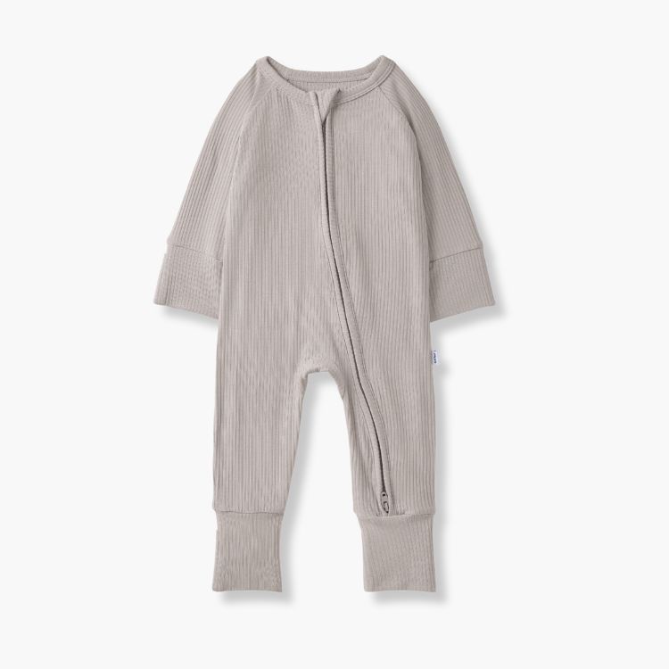 Dove Gray Ribbed Zippy