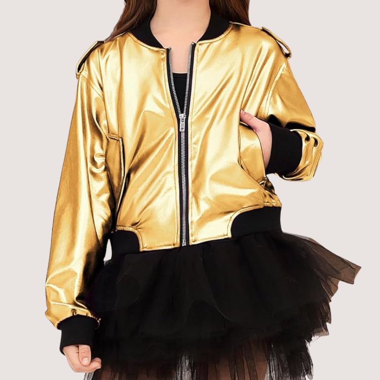 Gold Metallic Bomber