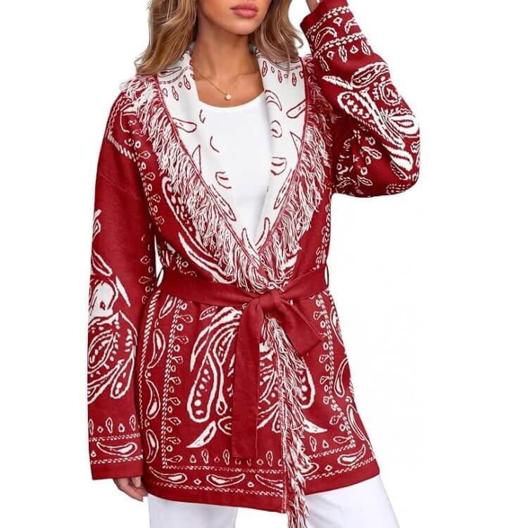  Paisley Wrap Sweater