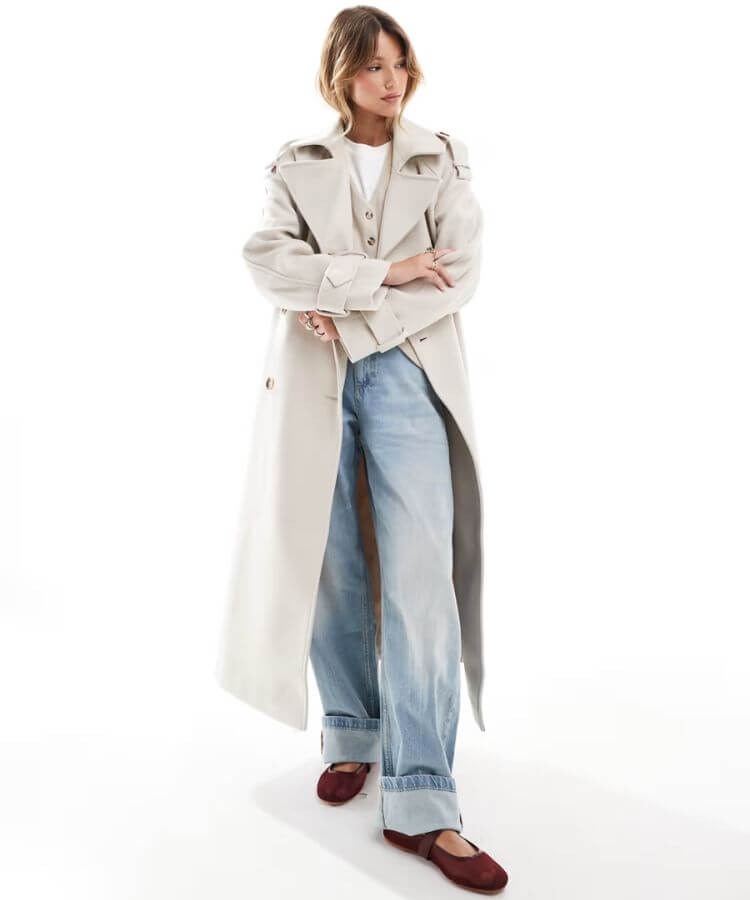  ASOS Formal Faux Wool Trench Coat