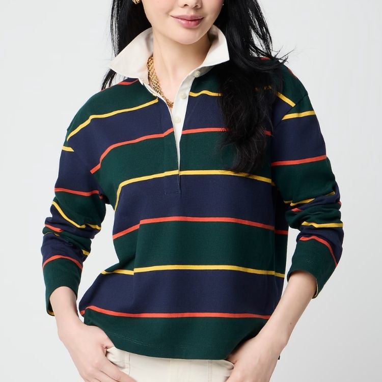 100% Cotton Striped Rugby Shirt