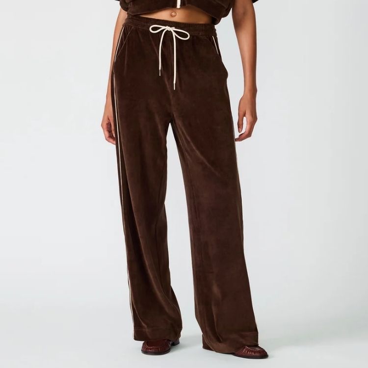 Velour Track Pant Dark Espresso