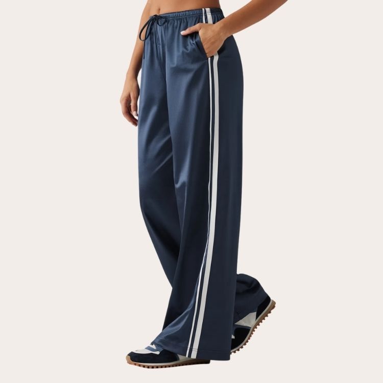 Mid Rise Satin Casual Pants