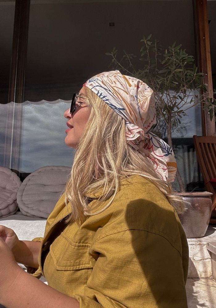 woman wearing bandana