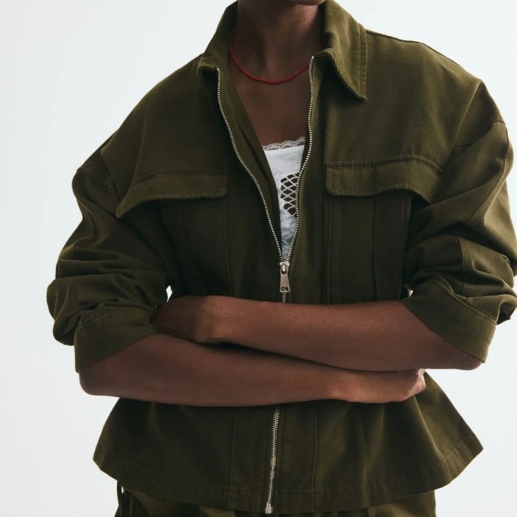 Drawstring-Detail Utility Jacket