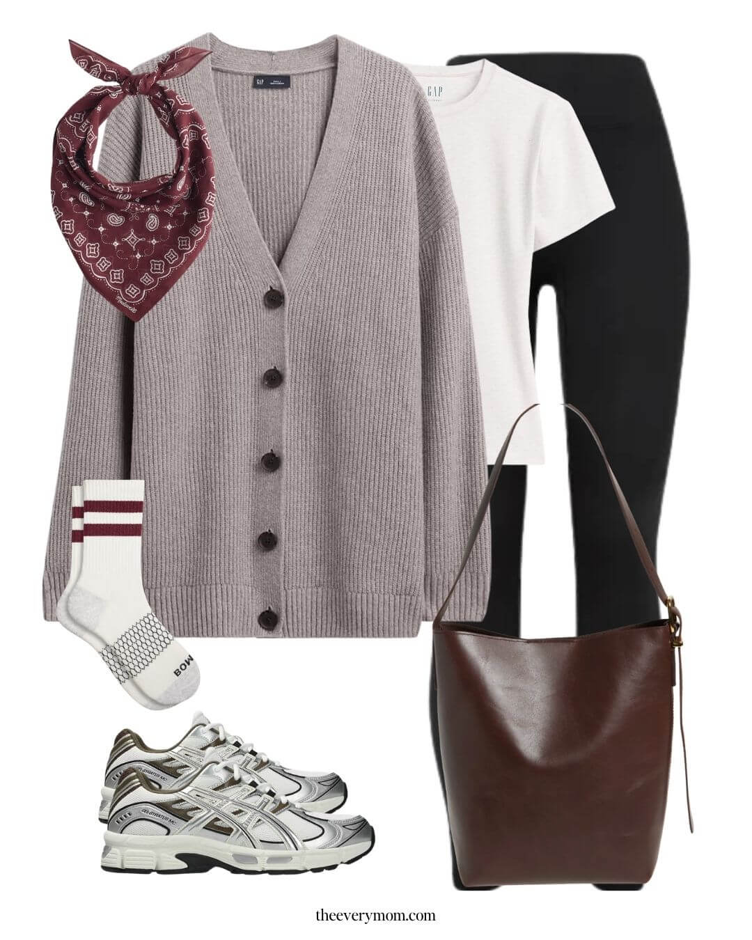 athleisure outfit with leggings for mom