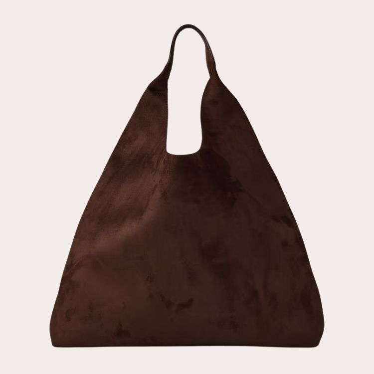 Vegan Suede Slouchy Tote Bag