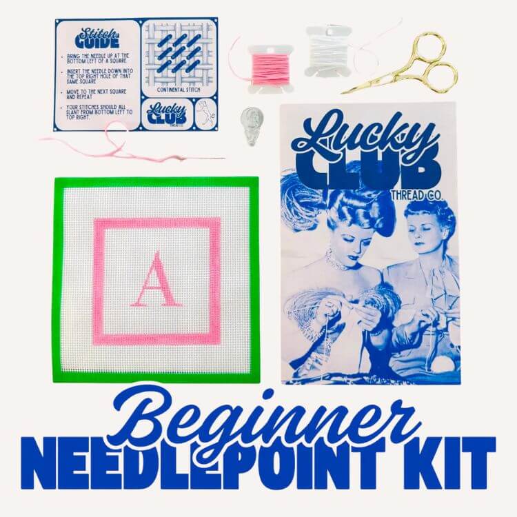 1 Letter Monogram Needlepoint Beginner Kit