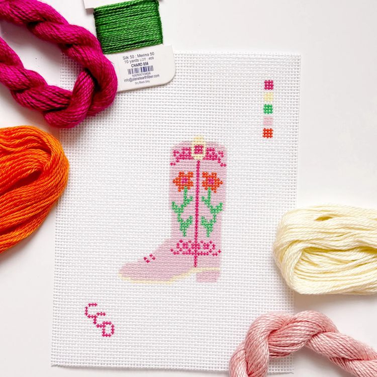 Pink Cowgirl Boot Canvas