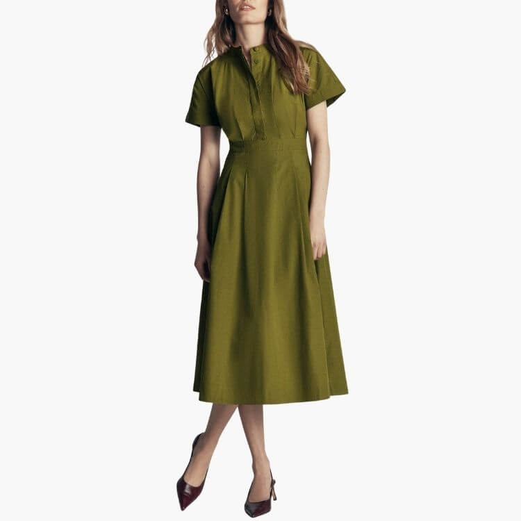 Grown On Sleeve Midi Dress
