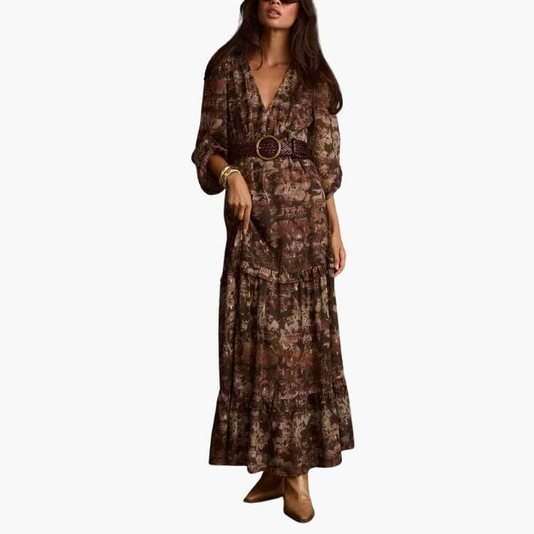 Floral Long Sleeve Maxi Dress