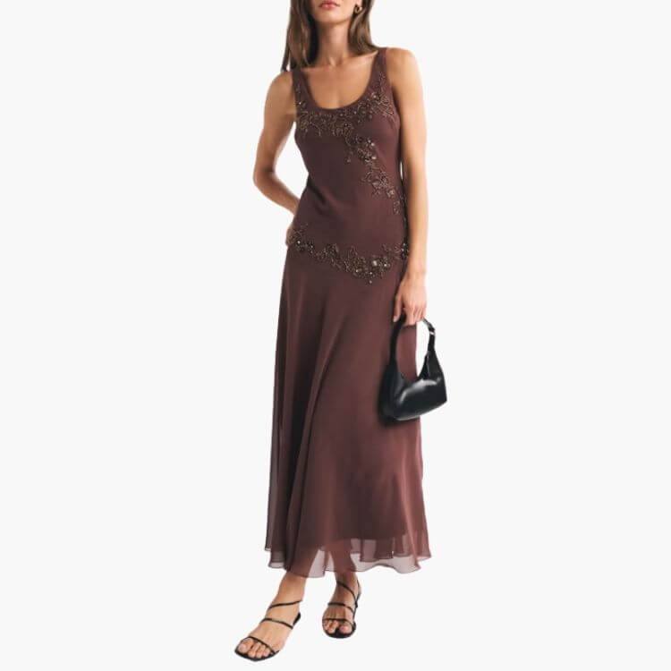 Bra-Free Embellished Maxi Dress