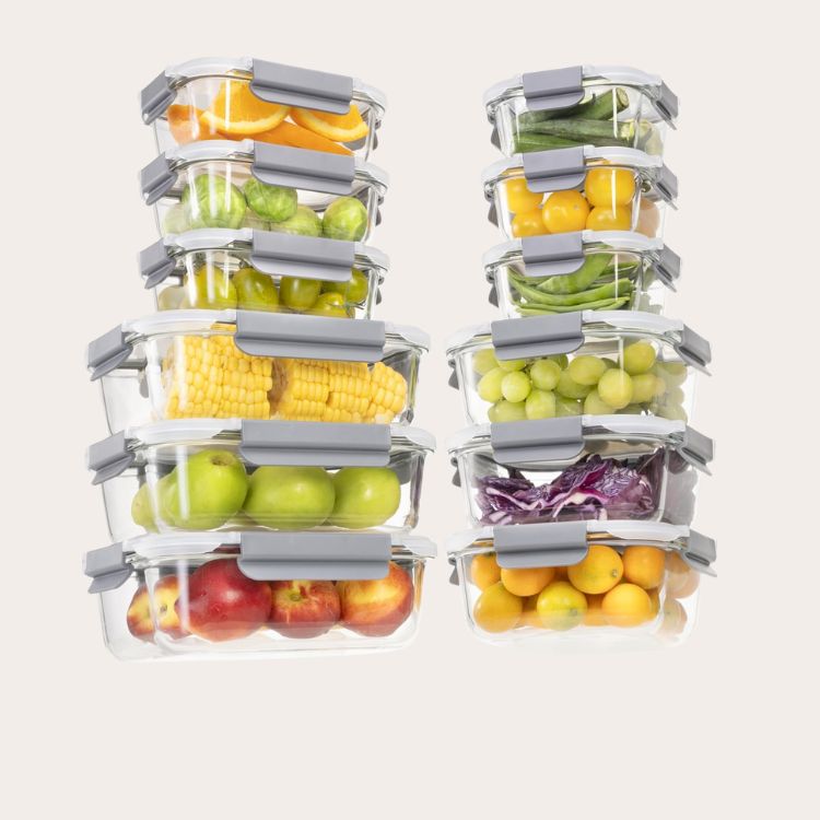 24-Piece Glass Food Storage Containers with Lids