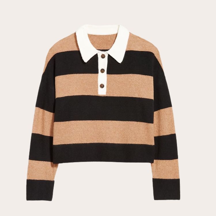 SoSoft Crop Polo Sweater
