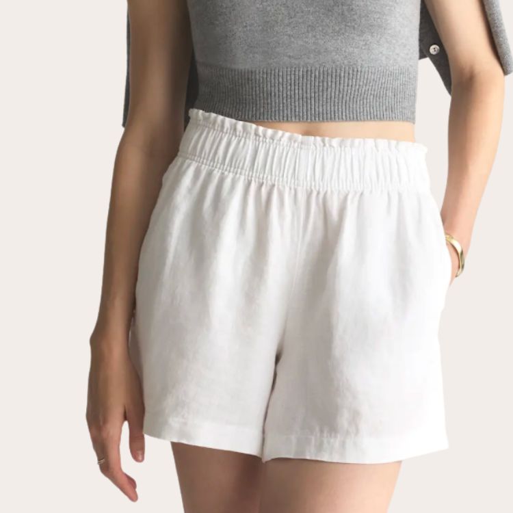 100% European Linen High Waisted Shorts