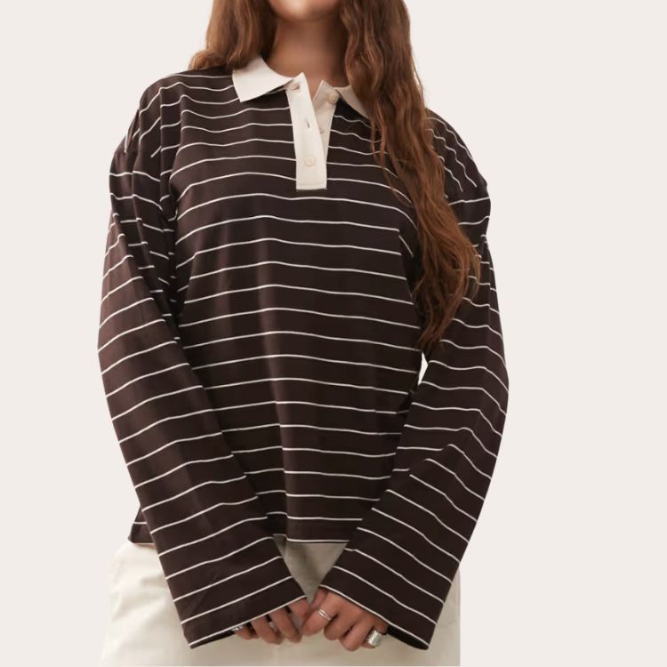 Monki Long Sleeve Rugby Polo