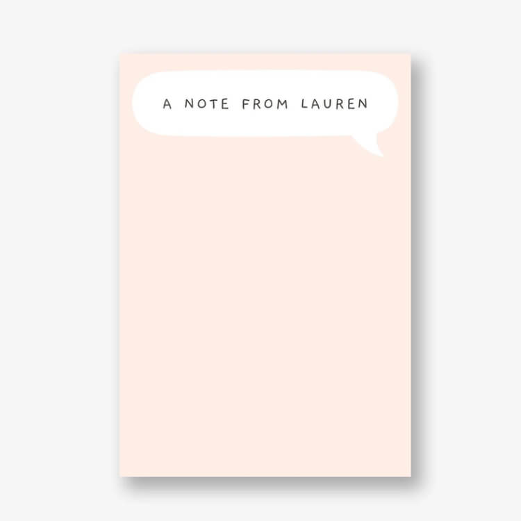 Personalized Speech Bubble Notepad