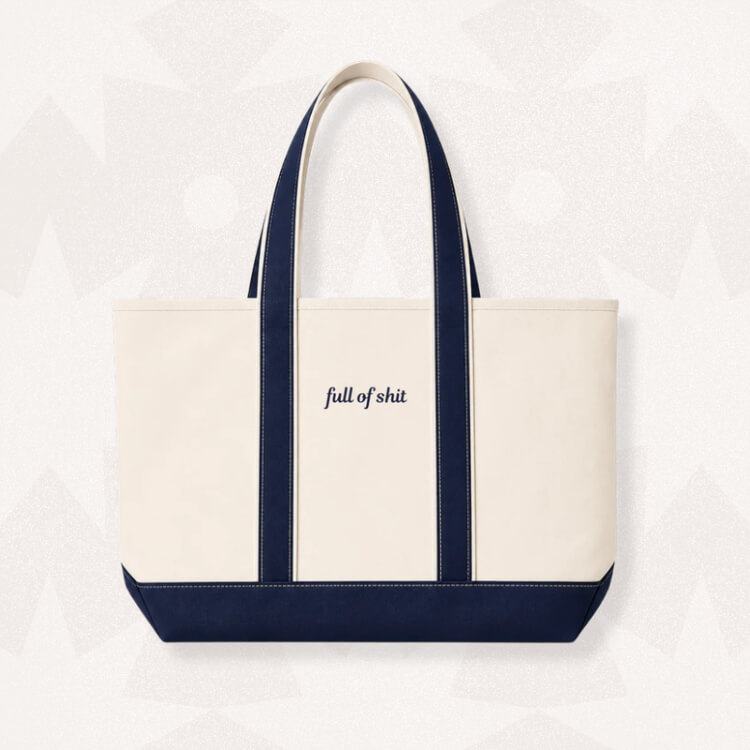 Full of Sh*t Zippered Tote Bag