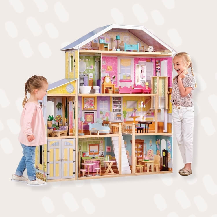 Wooden Dollhouse Mansion