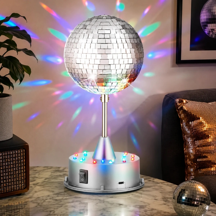 Silver Mirror Disco Ball Light 