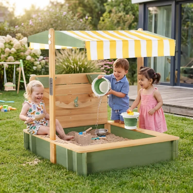 Wooden Outdoor Sandbox