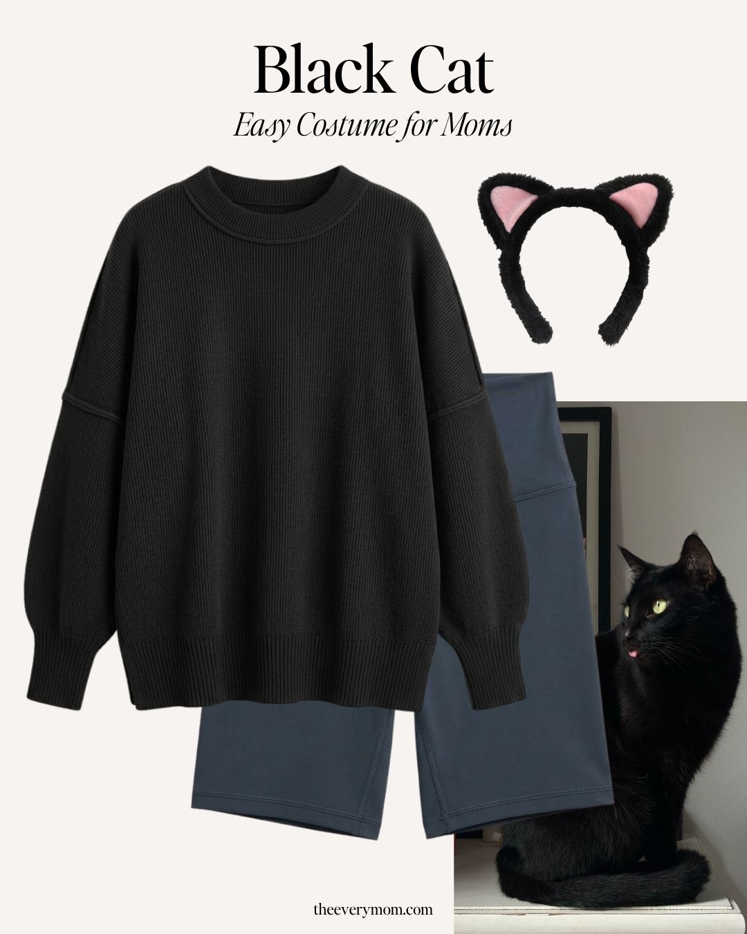 last-minute halloween costumes for moms - black cat