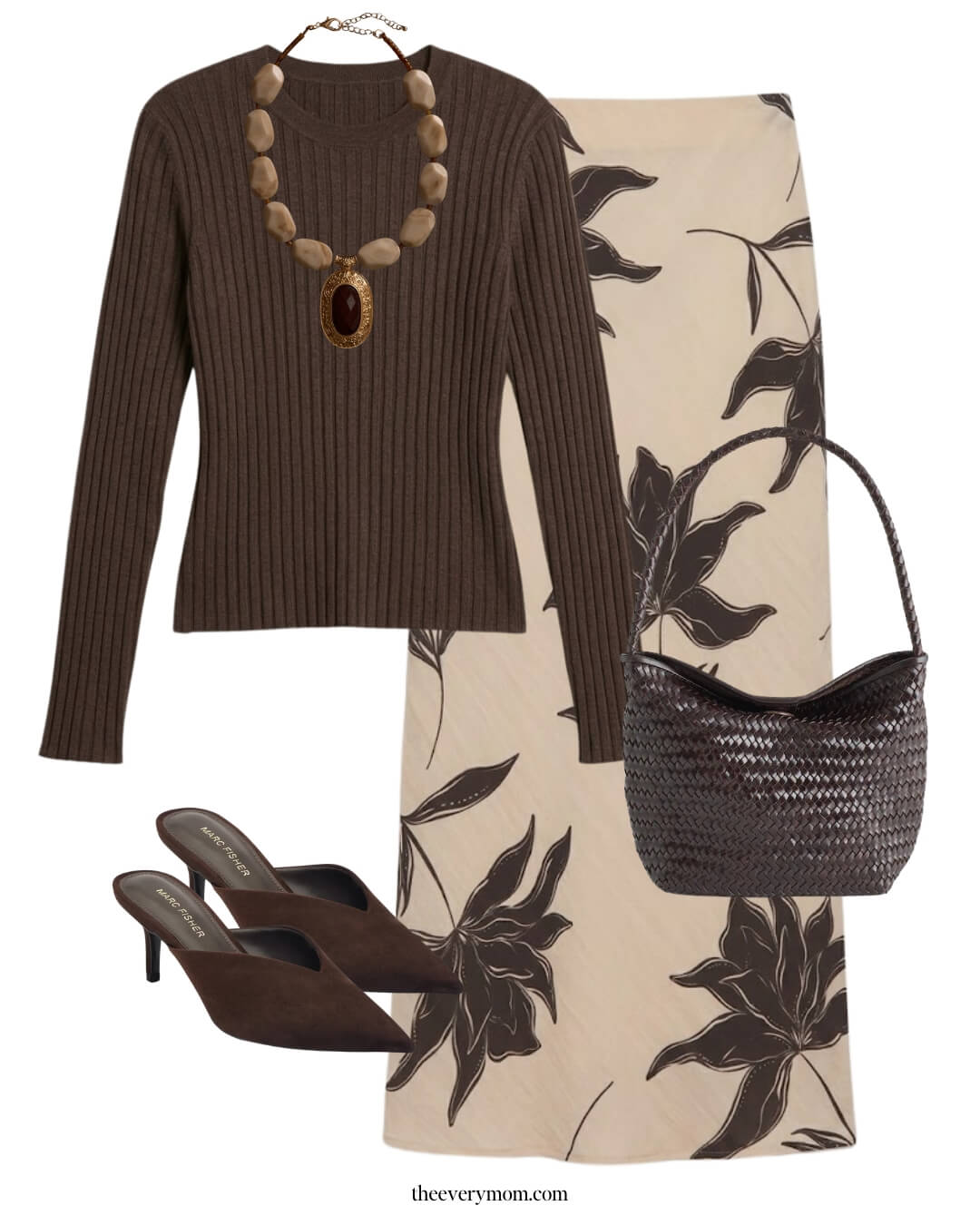 midi skirt and top outfit for thanksgiving